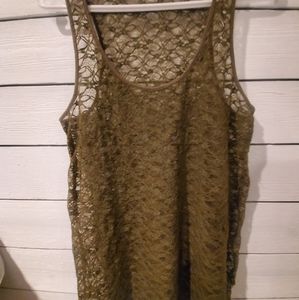 Green lace tank